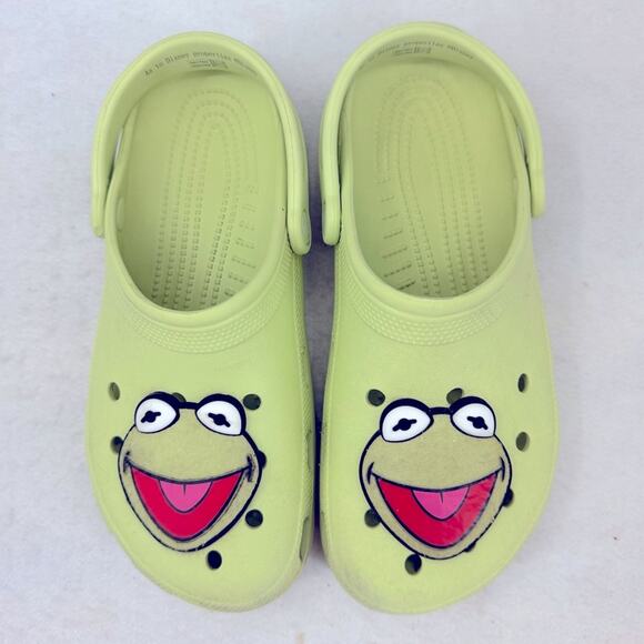Kermit The Frog Disney Crocs Light Green The Muppets Clogs Shoes size M8 W10 - Picture 1 of 10